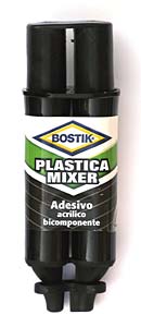 colla acrilica bicomponentetipo Bostik Plastica Mixer (molto valida!)